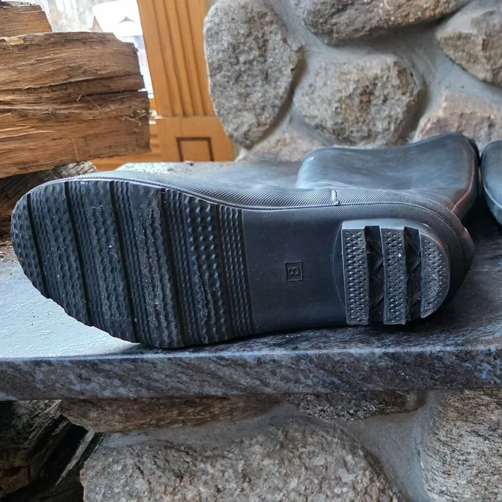 Smith & Hawken Black Rubber Rain/Snow Winter Boots Size 8